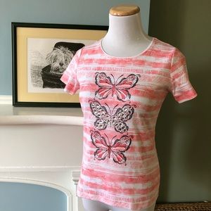 Karen Scott Bling Butterfly Tee